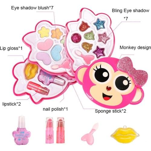 Kids Makeup Set Pretend Play Make up Toys For Kids Cosmetics Girl Makeup Toys Safe Washable Make up Kit For Girls Birthday Toys