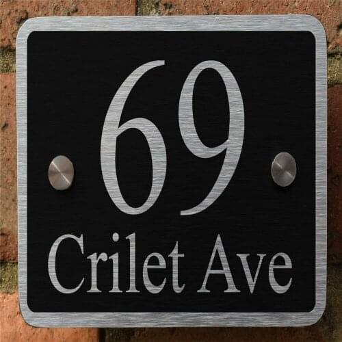 DIY House Number House Aluminium Composite Sign Plaques Door Number Sign Personalised Plate 20x20cm 4 styles