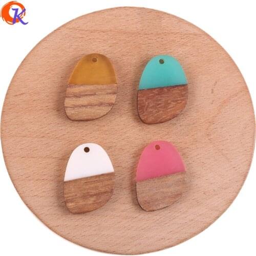 Cordial Design 50Pcs 20*27MM Jewelry Accessories/DIY Earrings Making/Drop Shape/Natural Wood & Resin/Hand Made/Earring Findings