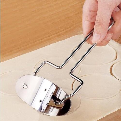 Dumpling Pastry Cutter Stainless Steel Dumpling Wraper Mould Dough Circle Roller Machine 8cm Circle Dumpling 301-0395