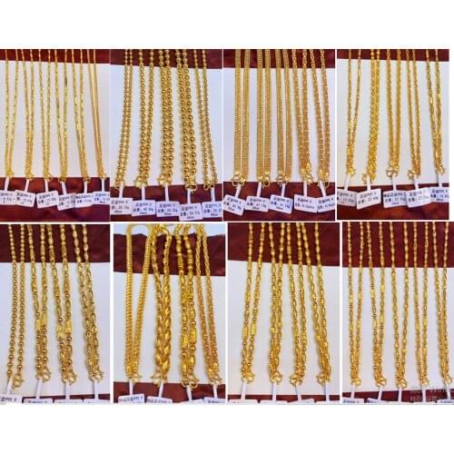 HX 24K Pure Gold Necklace Real AU 999 Solid Gold Chain Brightly Simple Upscale Trendy Classic Fine Jewelry Hot Sell New 2020