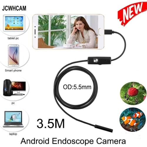 JCWHCAM 5.5mm MircoUSB Android OTG USB Endoscope Camera 3.5M Waterproof Snake Pipe Inspection Android USB Borescope Camera