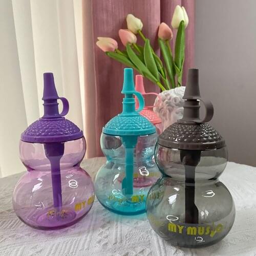 Creative Children Water Bottle Straw Cup Cute Water Cup Boys and girls Students Anti-fall and Anti-scalding Plastic Gourd Cup