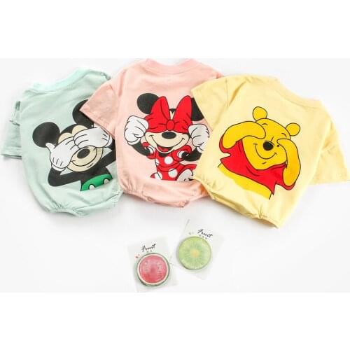 Summer Baby Rompers Cotton Baby Boy Girl Clothes Cartoon Mickey Minnie Baby Jumpsuits Short Sleeve Newborn Infant Outfits