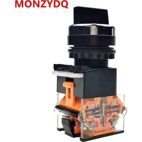 MONZYDQ Selector Switch 22mm Self Locking , 1NO1NC, 2/3 Position, Rotary Switches， 10A，On / Off Switch,Pull Switch，Rotary Switch