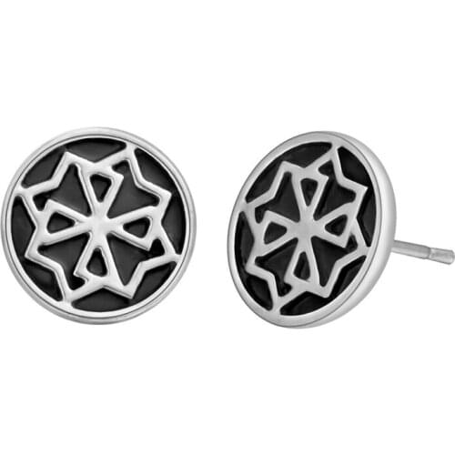 Lada-Virgin Alatyr Vintage Earrings For Men Jewelry Accessories Valkyrie Valkyr Earring Molvinets Svitovit Black Earrings