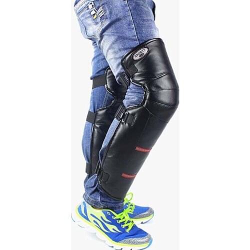 PU Leather Motorcycle Knee pads Electricmobile Windshield Protect thick warm knee Pads Winter Cold windproof rider knee Brace