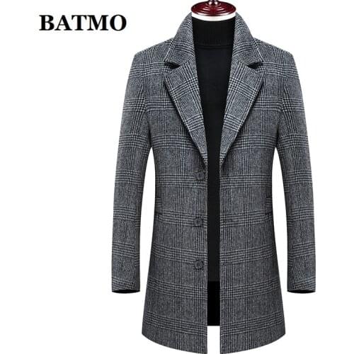 Batmo 2021 new arrival winter high quality wool thicked casual trench coat men,mens winter warm coat,winter jackets men 896