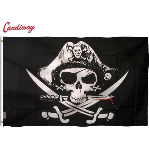 90 x 150cm Crossbones new Huge Skull and Cross Sabres Swords Jolly Roger Pirate Flags With Grommets Decoration NN046