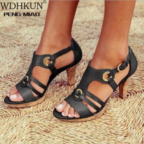 New Style Elegant Strap Sandals Women 2020 Sandals Female Bohemian Style Summer Fashion High Heels Womens Shoes Footwea