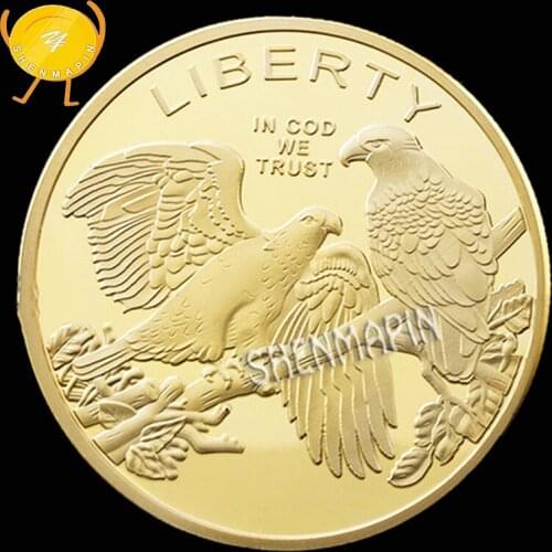American Liberty Eagle Commemorative Coin Animal Medal Challenge Coin Culture Art Craft Coins Collectibles Home Decorations
