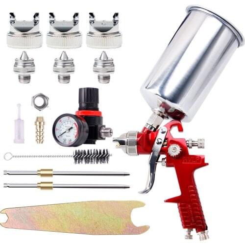 1.4mm 1.7 2.5mm Nozzle HVLP Air Feed Spray Gun Kit Car Paint Primer Clearcoat US