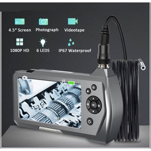 4.5Inch 2MP 1080P 3.9mm/5.5mm/ Dual Lens Industrial Handheld Endoscope CMOS Borescope Inspection Otoscope Digital Microscope