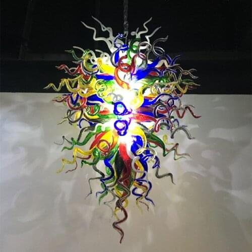 Luxury Murano Glass Chandeliers Colored LED Hand Blown Glass Art Chandelier Lighting