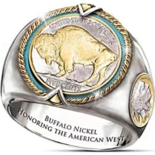 SECRET BOYS European And American Mens Personality Fashion Memorial Buffalo Ring
