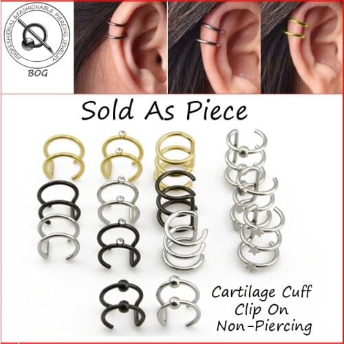 Pair Mens Womens Clip-on Earrings Non-piercing Ear Cartilage Cuff Eardrop Ear Clip