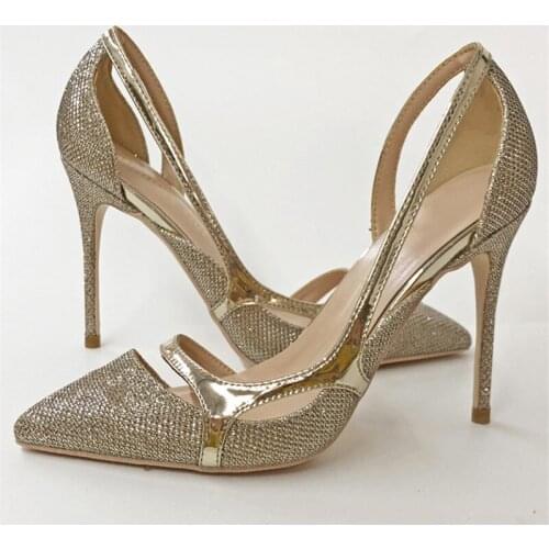 Gold Pumps Women Shoes Summer Designer Sexy Stiletto Party Wedding 12cm high heels Womens Shoes BM009 CHENSIR9