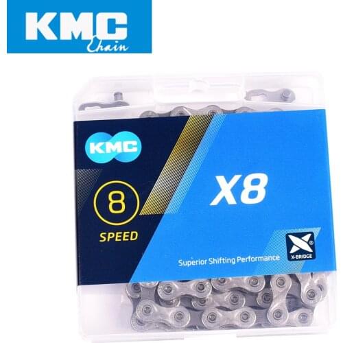 KMC X8 bicycle chain 8 speed 116 links with quick link ultralight 320g MTB mountain bike chain road 8 variable boxed