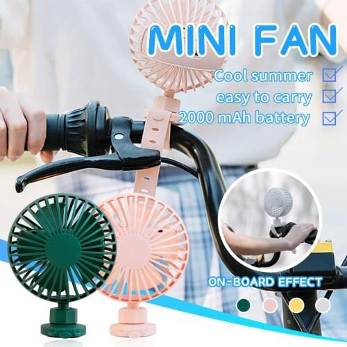 Usb Rechargeable Fan With Comfortable Wrist Strap Portable Mini Clip Cooling Fan For Indoors Outdoors Baby Stroller Fan#g4