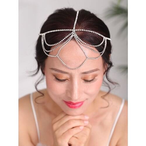 Vintage Headchain Silver and gold Headpieces Luxury Headdress Wedding Accessories Bridal gift Forehead Headband party for women