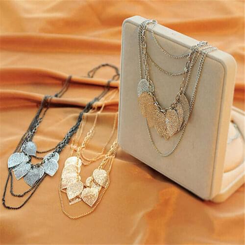 Sweater Long Leaf Fashion Multilayer Chain Necklace Boho Pendant Women Neckalces