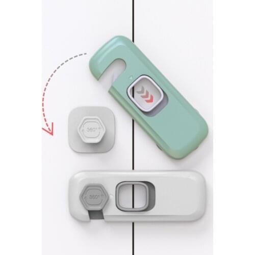 5Pcs/lot Child Safety Lock Cabinet Drawer Door Locks Protection Baby Anti-Pinch Hand Plastic Gray Refrigerator Safety Buckle