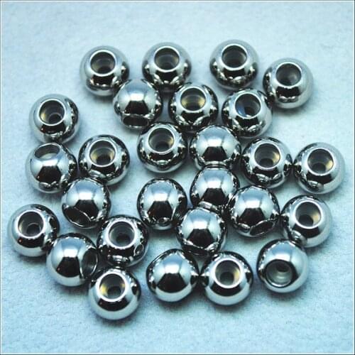 10pcs new stainless steel ball with rubber size 8x6mm 304 SS accessories silver and golden colors