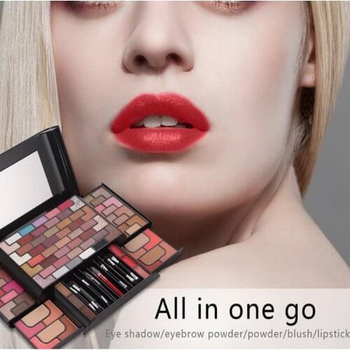 2021 Makeup Set Palette 68 Color Eyeshadow 8 Color Blush 4 Color Powder 3 Color Eyebrow Powder Lipstick Full Face Makeup Tool