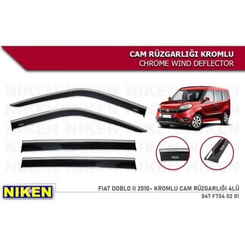 For Fiat Doblo Wind Deflector Chrome Rain Window Visors 2010 2011 2012 2013 2014 2015 2016 2017 2018 2019 2020 4 pieces Car Auto