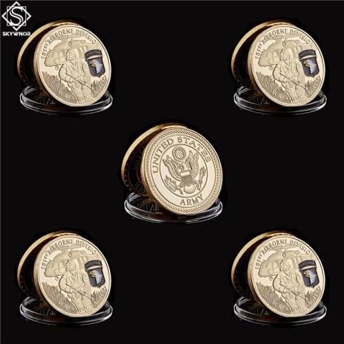 5PCS/Lot USA 101st Airborne Division Screaming Eagles Army Military Commemorative Coin