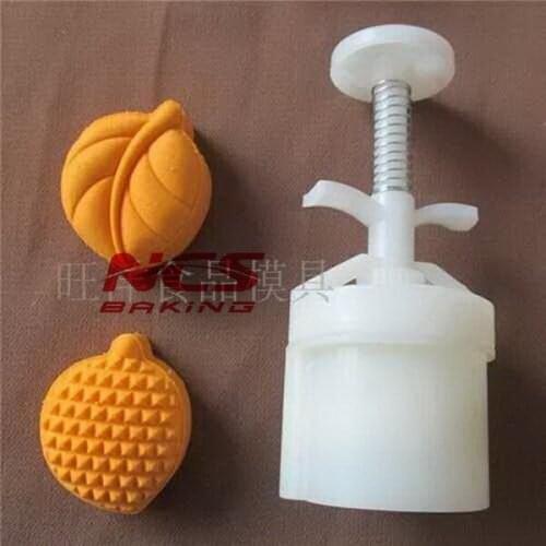50g Durian design Mooncake mung bean cake Molds mould with 2 Stamps plastic hand pressure , 50sets/lot