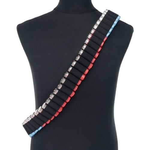50 Holes Shell Bandolier Belt Pouch 12 GA 20GA Tactical Hunting Ammo Carrier Airsoft Adjustable Rifle Cartridge Belt 140*5cm