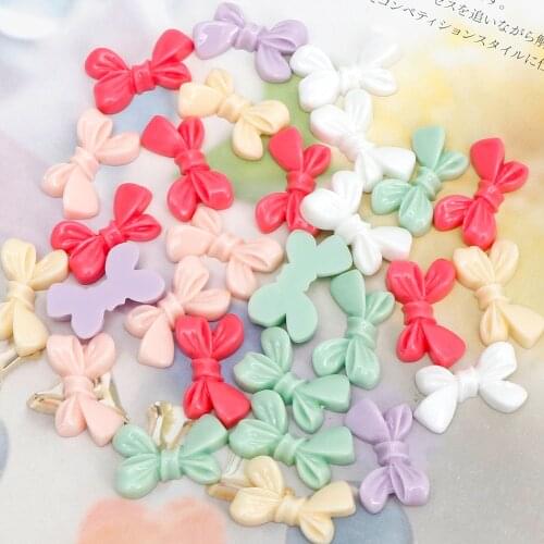 50pcs/lot Mix Color Resin Bows Flatbacks Cabochons 14*24mm Emebllishments DIY Crafts For Hair Jewelry Scrapbooking Cardmaking