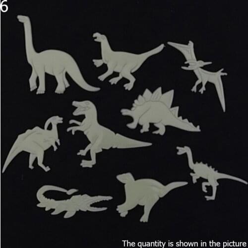 9PCS Glow In The Dark Dinosaur Stereo 3D Fluorescent Stickers Funny Sticker Stars Luminous Stickers For Kids