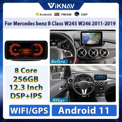 12.3 inch Android 11 car radio for Mercedes benz B Class W245 w246 2011-2019 256g stereo multimedia player GPS navigation