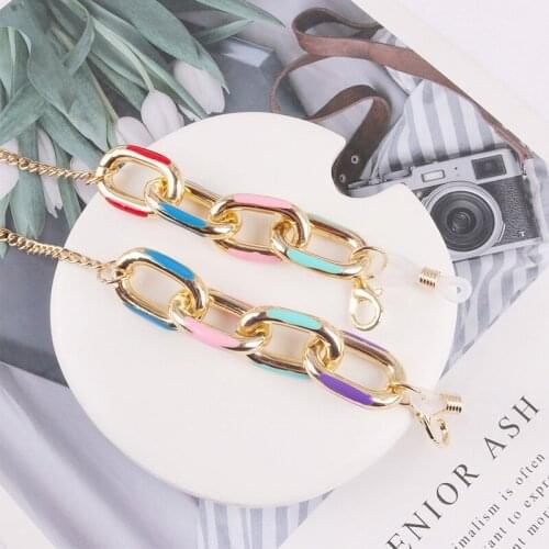 1 Pcs Fashion Mask Chains Eyeglasses Chain Women Retro Metal Sunglasses Lanyards Eyewear Cord Holder Neck Strap Colorful Chain