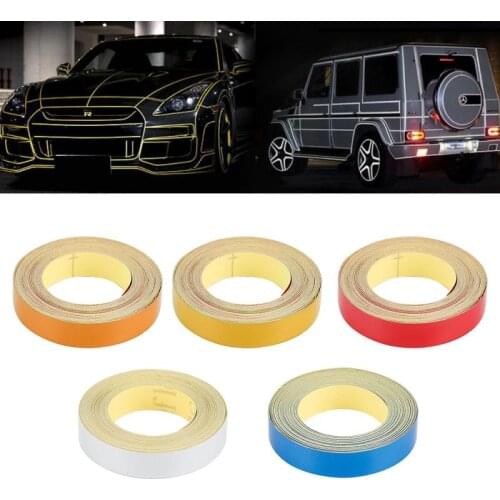 1CMx5M Car Bicycle Reflective Stickers Fluorescent Reflective Strips Auto Safety Warning Adhesive Tape Car Styling Decoration