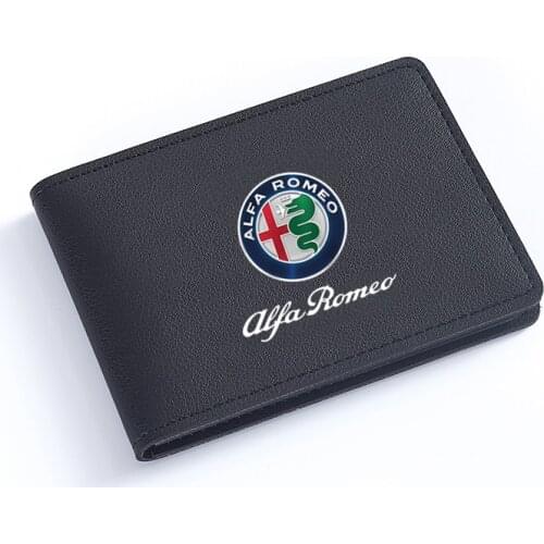 PU Leather Credit Card Case Car Driving Documents Protective Case For Alfa Romeo giulia stelvio giulietta 159 147 156 166
