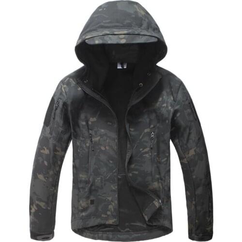 MCBK Multi-Terrain Night Camouflage Trench Coat Shark Soft Shell Insulation Tactical Windbreaker