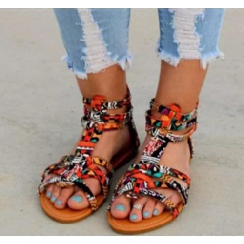 Fashion Personality Large Size Ethnic Style Sandals Womens Boho Sandals Wedges Shoes For Women Sandals