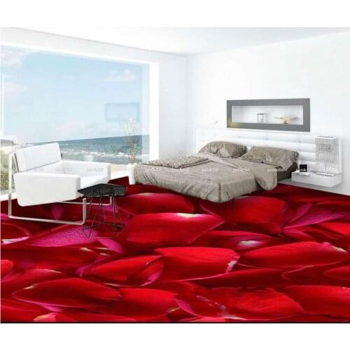 Rose petals Fashion 3D floor 3D stereoscopic wallpaper floor Custom Photo self-adhesive 3D floor PVC waterproof floor