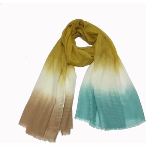 2020 Fashion Soft Gradient Color Fringe Scarf Shawls Long Ombre Stripe Trendy Hijab Wrap Scarves 4 Color Free Shipping