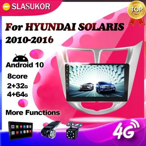 Android Multimedia Video Player For Hyundai Solaris Accent i25 2010-2016 Navigation Car Radio GPS 2G+32G No 2 din