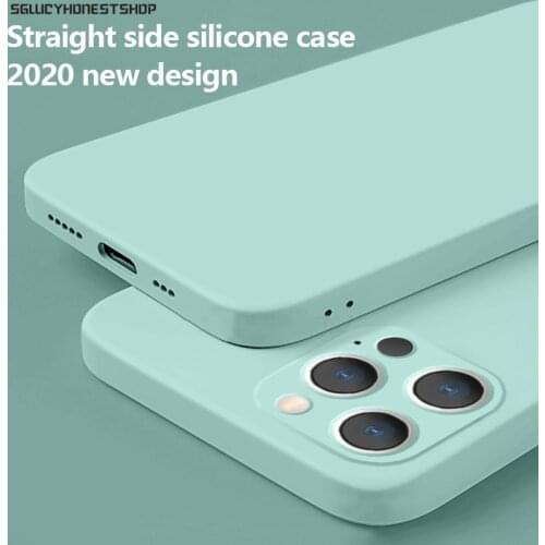 Soft Square Phone Case For iPhone 11 12 mini Pro Max 7 8 6 6S Plus XR X XS MAX SE 2020 Original Liquid Silicone Case Cover
