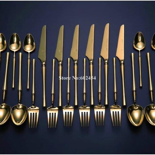 Gold Cutlery Set Stainless Steel Complete Dinner Set Tableware Flateware Silverware Cutlery Dinnerware
