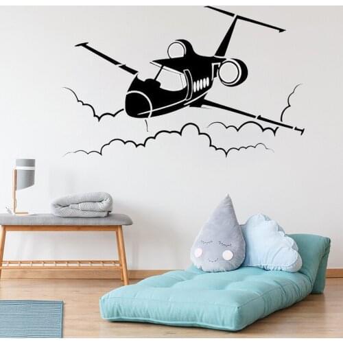 Airplane Wall Decal Plane Vinyl Sticker Aircraft Housewares Home Art Wall Stickers Vinyl Mural Removable DK-118