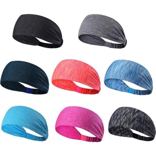 New Elastic Sport Headband Fitness Yoga Sweatband Outdoor Gym Running Tennis Basketball Wide Hair Bands Athletic Men Women