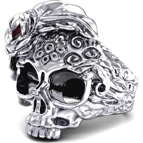 New Punk Style Skull Ring Fashion Men And Women Personality Gothic Style Skull Ring For Female Friend Best Gift