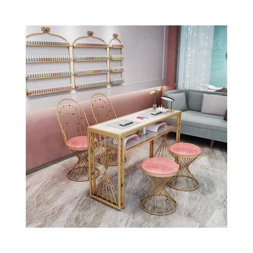 New North Europe and America a table chair set single double beauty shop net red marble manicure table manicure table