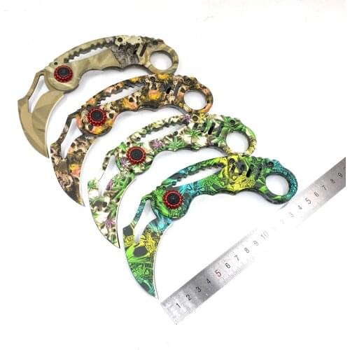 Cs go Karambit Knife Folding Pocket Knife 440C Steel Blade Outdoor Hiking Camping Hunting Survival Tactical Claw Knives EDC Tool